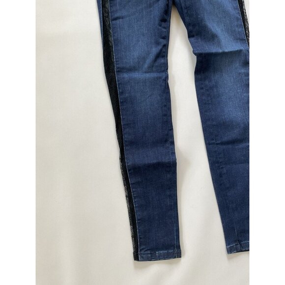 Guess Women’s Sexy Curve Skinny Jeans Side Lace Details In Blue Size 24 - Picture 3 of 11